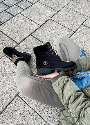 Кроссовки мужские, кроссовки женские, 1в1 люкс качество, кожа, тimberlad x off-white black, sky-tim-0016