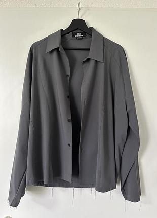 Zara berlin edition лімітована колекція сорочка з необробленими краями р.xl