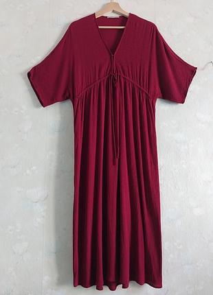 Сукня жіноча pull&bear s 44р., бордова, міді, віскоза жатка