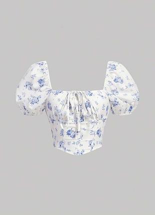 Shein топ в корсетному стилі корсетний топик в стилі бріджертонів топік корсет кроп блуза