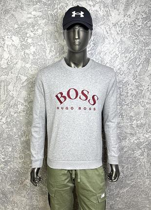 Boss hugo boss кофта свитшот xl размер свитер серый с принтом