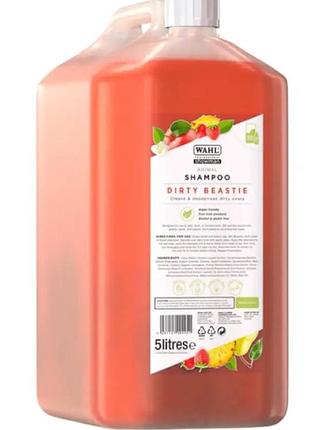 Шампунь для глибокої очистки шерсті wahl dirty beastie shampoo concentrate improved form 5000 мл