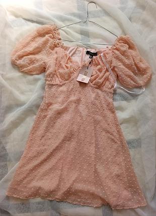 Сукня missguided peach dobby milkmaid dress