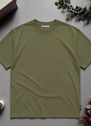 Стильна oversize футболка zara хакі | базова модель