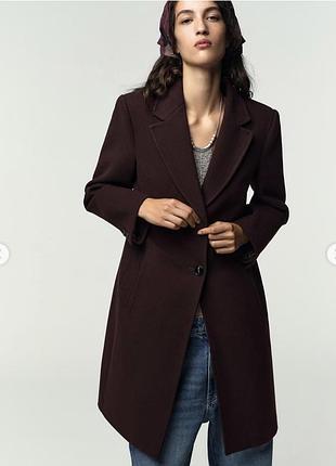 Пальто зара zara бургунді