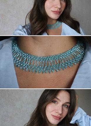 Блакитна силянка з бісеру