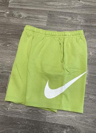 Котоннові шорти nike big swoosh зелені чоловічі розмір л