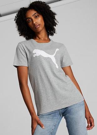 Сіра бавовняна жіноча футболка puma оригінал