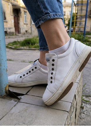 Оригінальні шкіряні сліпони ugg jass white leather білі 37 (23,5 см)