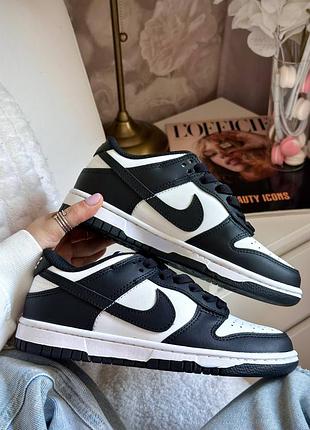 Стильные женские кроссовки nike dunk white black