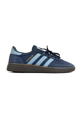 Кросівки чоловічі, кросівки жіночі, 1в1 люкс якість, шкіра, adidas spezial black/blue, sky-adi-0401