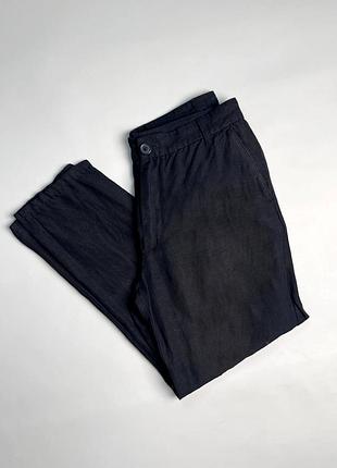 Armani exchange оригінал чоловічі льняні штани брюки легкі літні чорні розмір 30 31 s m