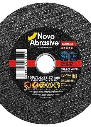 Диск вiдрiзний по металу 150мм х 1,6мм х 22,23мм extreme 41 тм novoabrasive