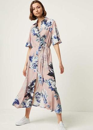 Вискозное миди платье рубашка french connection corsetta drape