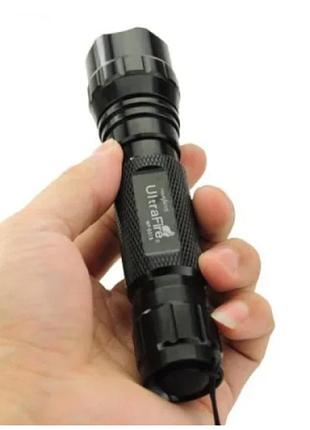 Тактический светодиодный фонарик ultrafire wf-501b ручной аккумуляторный, черный