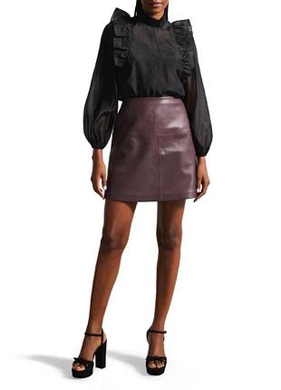 Юбка натуральная кожа ted baker valiat mini skirt
