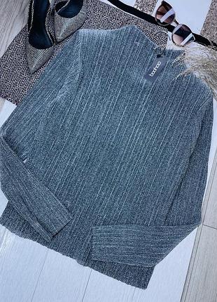 Нова блуза boohoo святкова блуза блискуча срібляста блуза жатка великий розмір