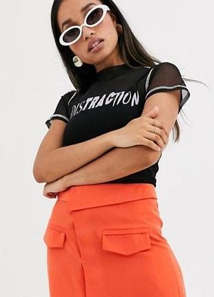 Asos.товар из англии. пикантный просвечивающий топ с надписью.