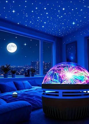 Проектор зоряного неба з пультом, нічник galaxy star projector rgb, лампа зоряне небо з регулюванням кольору.