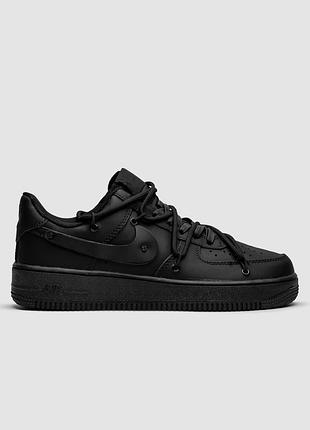 Кроссовки мужские nike air force 1 low black off shoelaces custom