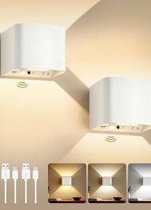 Настенный led светильник geyoulux 6000 мач с датчиком движения, пультом ду, usb-c, 2700-6500k, белый