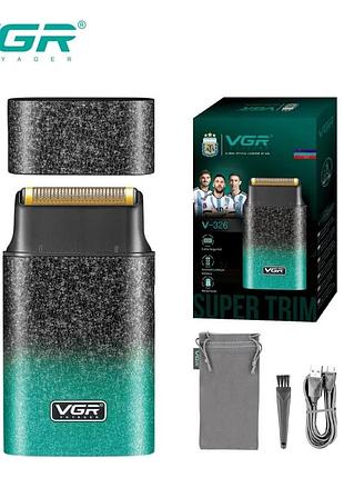 Электробритва vgr v-326 шейвер green, ipx6
