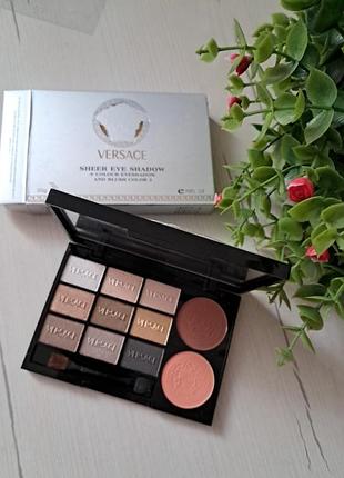 Тени versace sheer eye shadow colour тени 9 цветов+румяна 2 цвета) тон 04