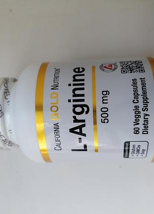 Амінокислота l-arginine 500мг,60 кап.
