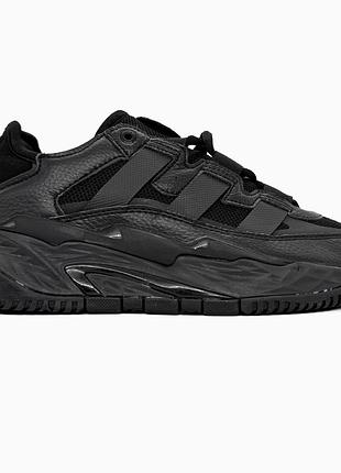 Кросівки чоловічі, кросівки жіночі, 1в1 люкс якість, шкіра, adidas niteball black, sky-adi-0480