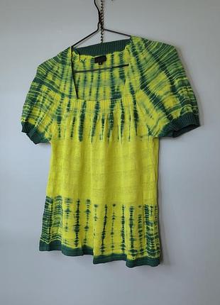 55% льон 45% бавовна cotton linen line y2k top hippie nepal style топ блуза футболка тайдай яскрава хіппі стиль hijklm uvwxyz бренд розмір s