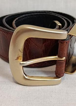 Коричневый кожаный ремень sunbelt (rosner accessoires) с золотистой фурнитурой, s