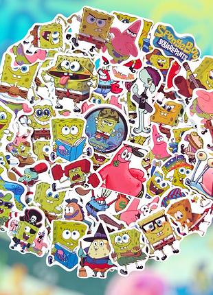 Стикеры губка боб 60 шт, spongebob squarepants