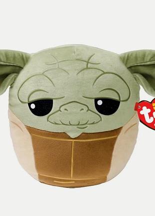 Оригинальный мягкая игрушка-подушка ty star wars yoda коллекция squish-a-boos 30 см