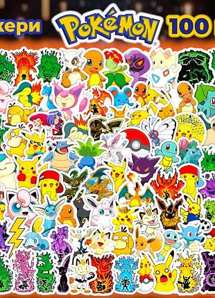 Стикеры покемон 100 шт, pokemon