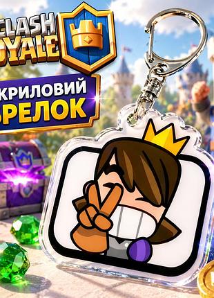 Брелок акриловий клеш рояль принцеса посміхаюча 5*4 см, clash royale