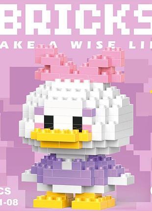 Конструктор дейзи дак розовый 150 деталей 6,6 см daisy duck
