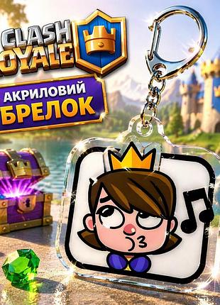 Брелок акриловий клеш рояль співаюча принцеса 3,5*3 см, clash royale