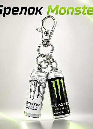 Брелок monster energy двойной, брелок банки monster, брелок энергетик монстер 5,5 см