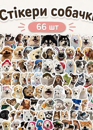 Стикеры собачки 66 шт, dog stickers
