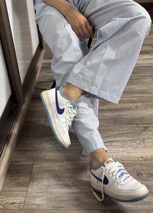 Білі сині кросівки кеди nike air force 1, оригінальні найк форси
