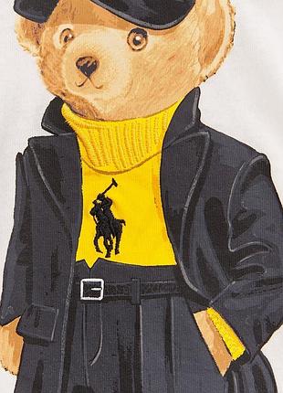 Футболка жіноча polo ralph lauren біла з ведмедиком s m l с м л акція знижка