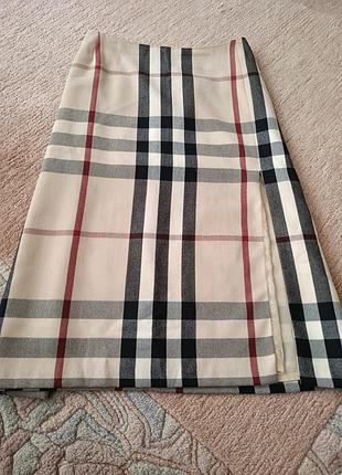 Винтажная юбка миди burberry оригинал 100% шерсть