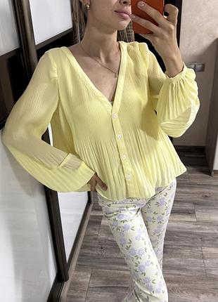 Жовта лимонна блуза zara