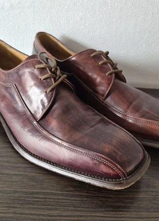 Итальянские кожаные туфли дерби bata (made in italy) - размер 43