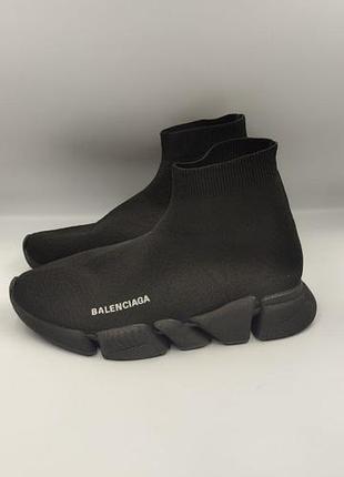 Оригинальные кроссовки-носочки balenciaga speed 2.0 black размер 39 (24.5-25 см) унисекс (unisex)