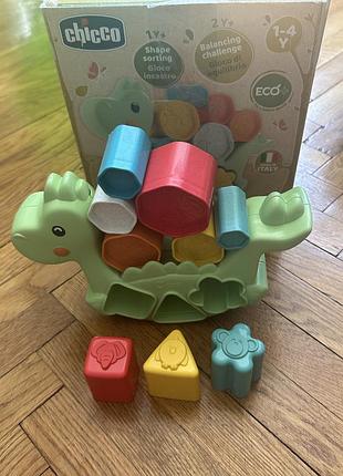 Іграшка сортер 2 в 1 chicco “балансуючий динозавр»