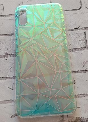 Чохол tpu prism gradient для xiaomi redmi 9a / redmi 9at / redmi 9i прозорий із голографічним геометричним візерунком