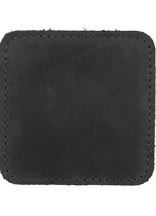 Костер-підставка квадратна шкіряна для стаканів, чашок 9*9см чорний