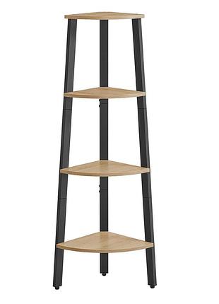 Стеллаж угловой leobert timber на 4 полки в стиле loft