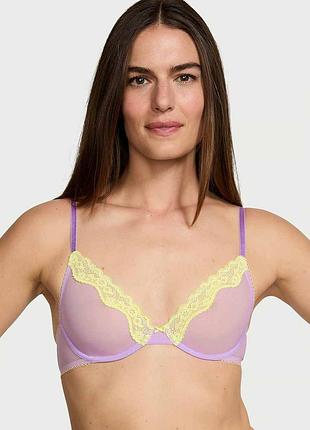 Сітчастий бюстгальтер із мереживним оздобленням victoria's secret
